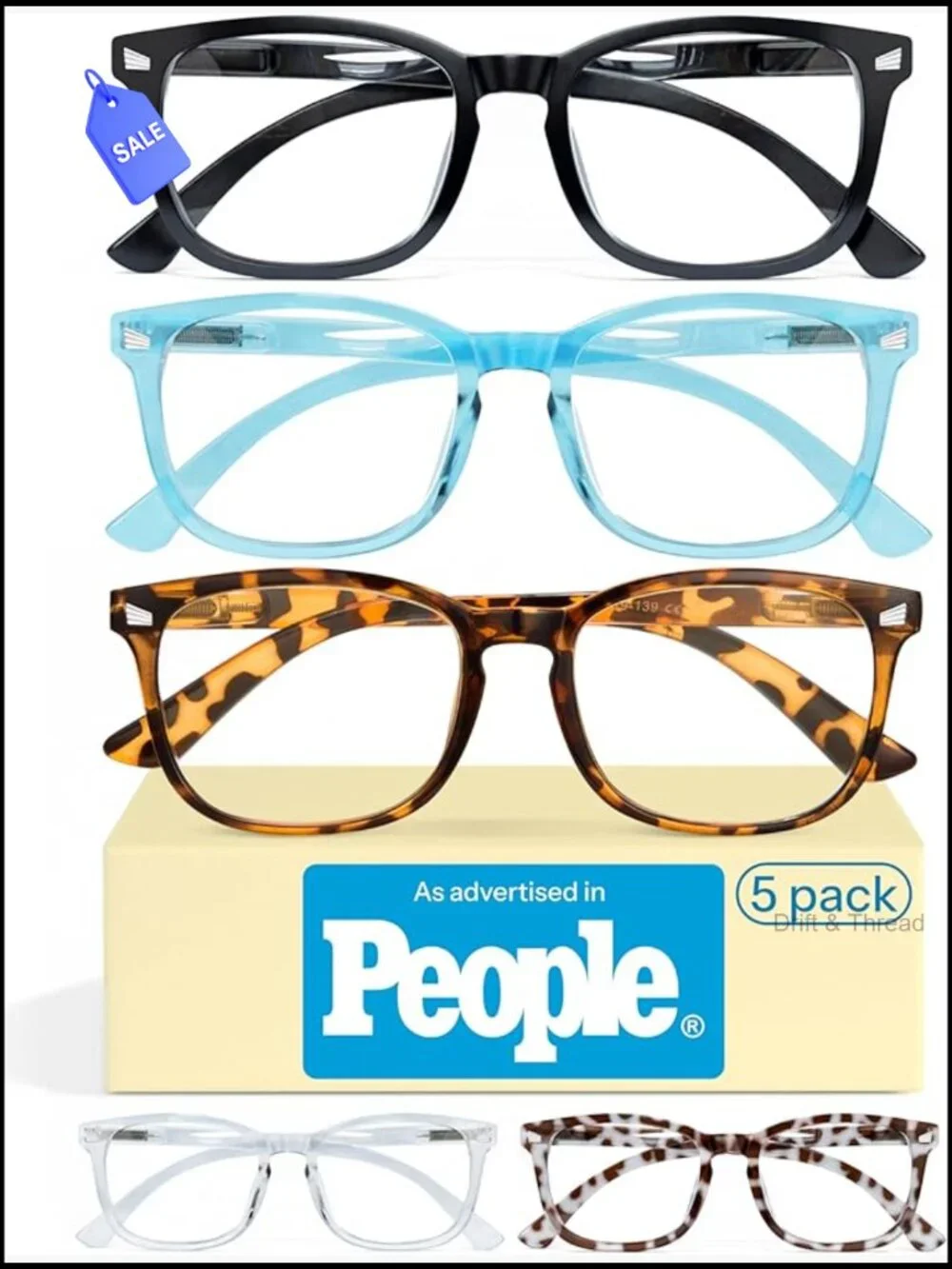 Blue Light Blocking Reading Glasses +1.5 Spring Hinge Cheaters